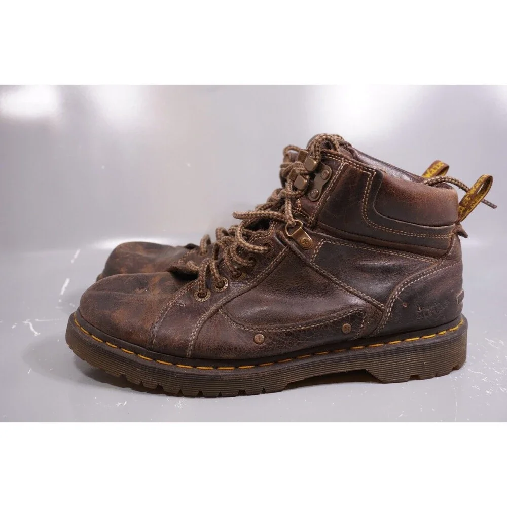 Dr. Martens Boots Diego Mens 10 Air Wair Brown Leather Lace Up Ankle Combat Work